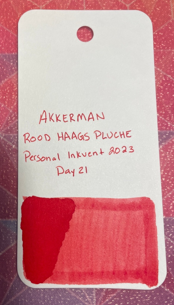 Akkerman Rood Haags Pluche
A bright cherry red ink